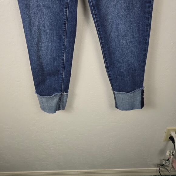 1822 Taylor Denim Cuff Denim Blue Jean Cropped Minimalist Causal Classic Size 8 - Picture 8 of 14